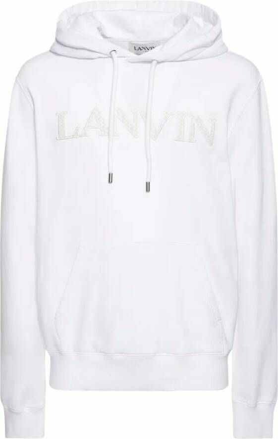 Lanvin Witte Katoenen Hoodie met Geborduurd Logo White Heren