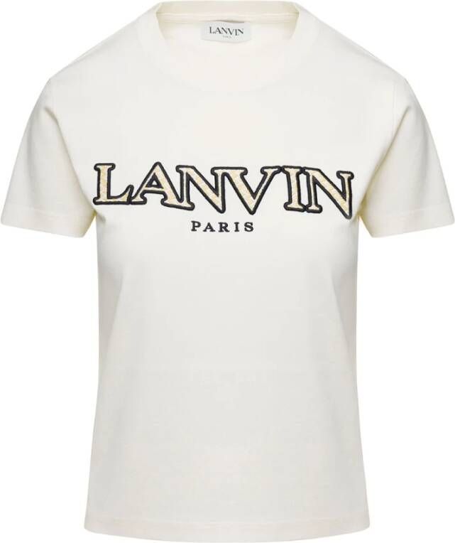Lanvin Witte T-shirt met bedrukt logo White Dames