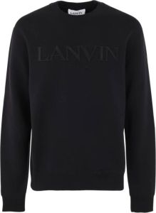 Lanvin Zwart Geborduurd Sweatshirt Zwart Heren