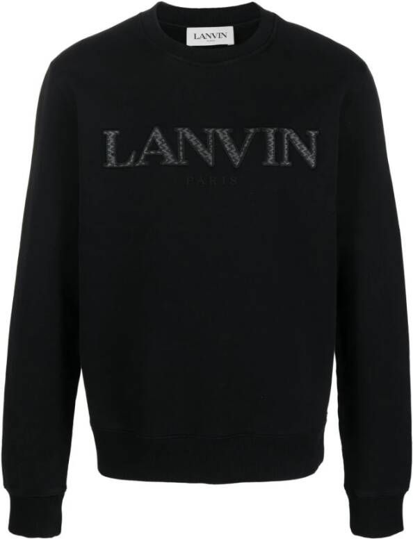 Lanvin Zwart katoenen sweatshirt Zwart Heren