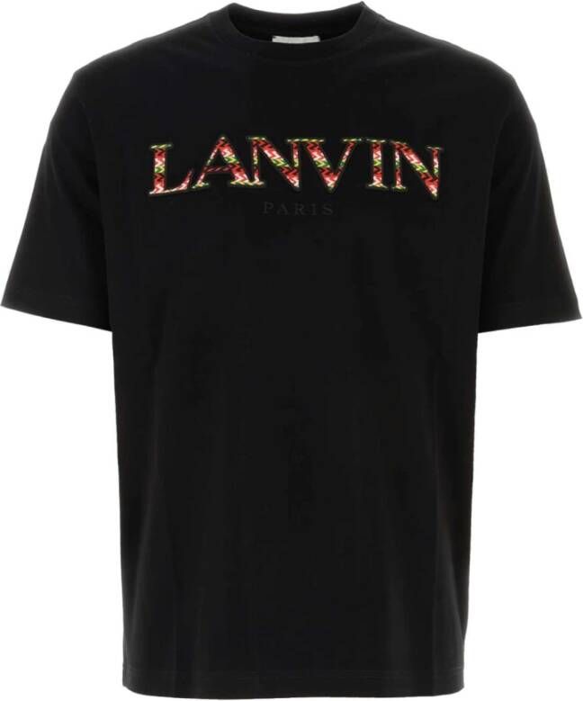 Lanvin Zwart Oversized Katoenen T-Shirt Zwart