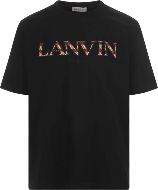 Lanvin Zwart Katoenen Jersey T-shirt met Ronde Halslijn Black Heren
