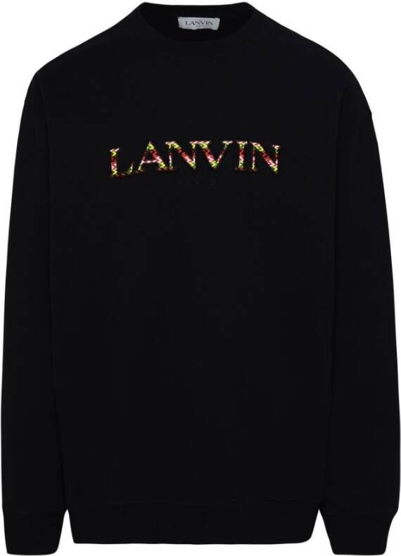 Lanvin Zwarte katoenen sweatshirt Zwart Heren