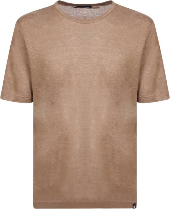 Lardini Beige Linnen T-Shirt voor Heren Beige Heren