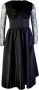 Lardini Black Long Dress with Lace details Zwart Dames - Thumbnail 1