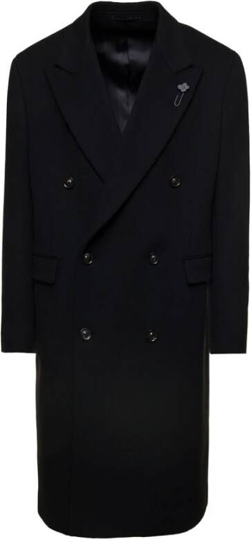 Lardini Double-Breasted Coats Zwart Heren