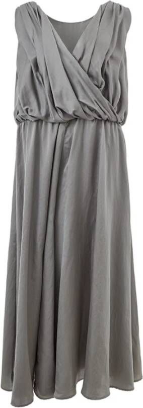 Lardini Grey Elegant Dungarees Silk Dress Grijs Dames