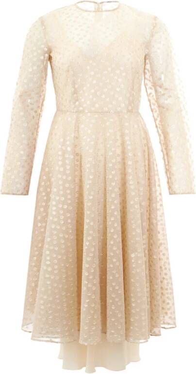 Lardini Ivory Embellished Tulle Dress Wit Dames