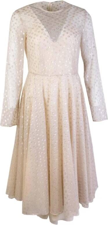 Lardini Ivory Embellished Tulle Dress Wit Dames