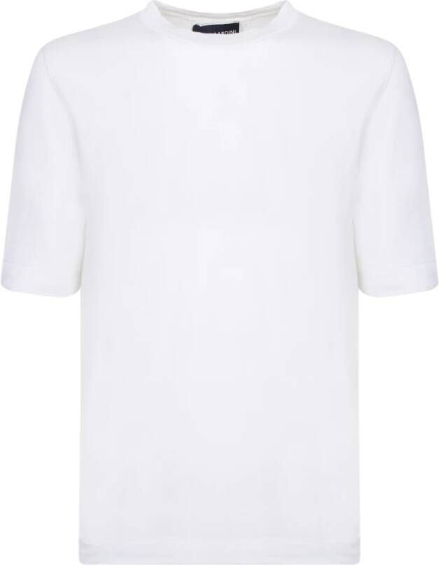 Lardini Klassiek Wit Linnen-Katoenen T-Shirt White Heren