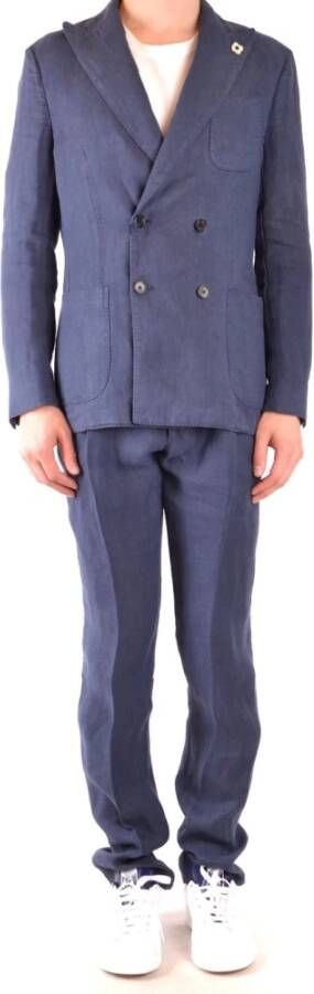 Lardini Mannen & Eg468Avegr52207849Tc Wool Suit Blauw Heren