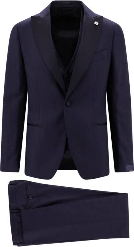 Lardini Single Breasted Suits Blauw Heren