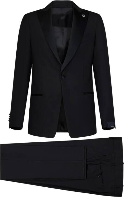 Lardini Single Breasted Suits Zwart Heren