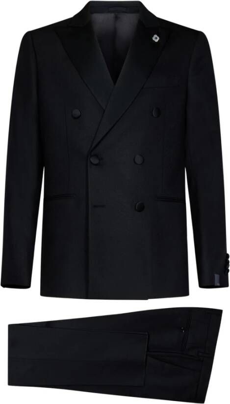 Lardini Single Breasted Suits Zwart Heren