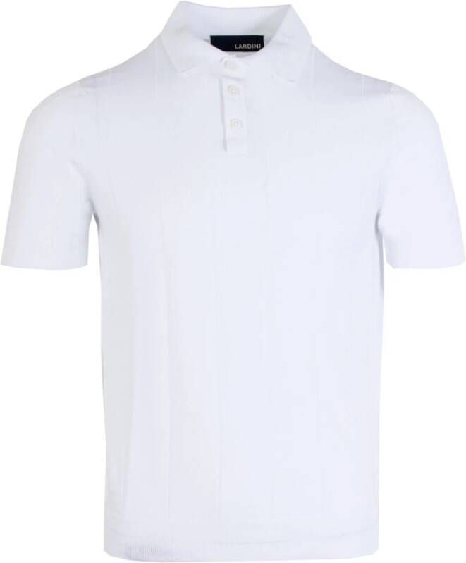 Lardini Witte Katoenen Polo Shirt Regular Fit Wit Heren