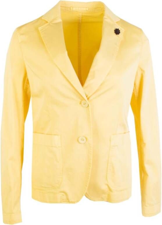 Lardini Yellow Cotton Jacket Geel Dames