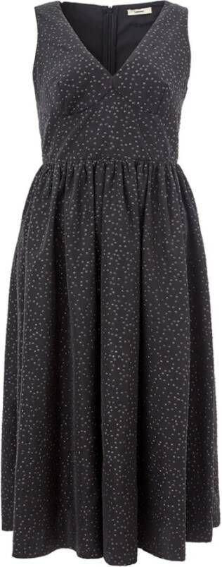Lardini Black Long Embellished Dress Princess Style Zwart Dames