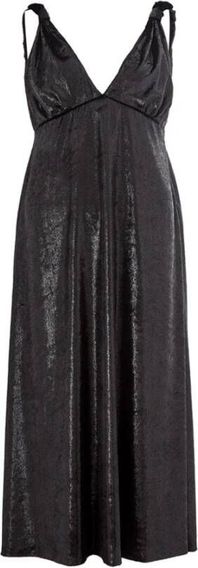 Lardini Black Embellished Velvet effect Dress Black Dames