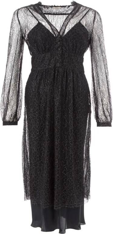 Lardini Black Long Embellished Dress with petticoat Zwart Dames