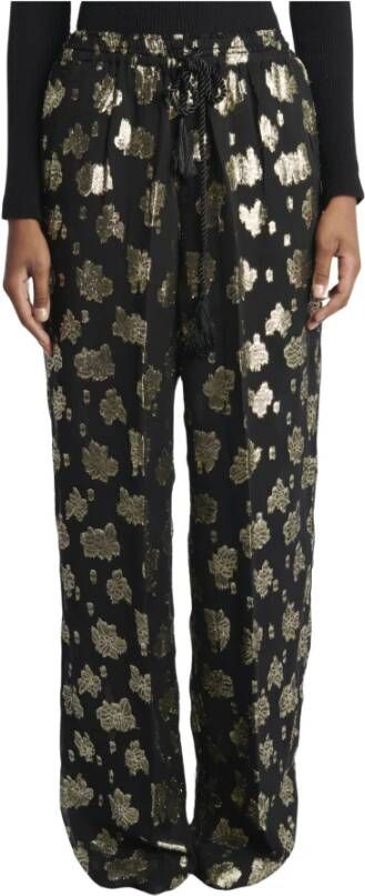 Laurence Bras Zwarte Gouden Jacquard Broek Black Dames