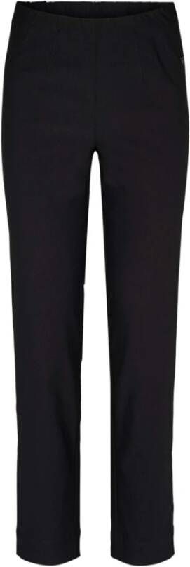 LauRie Regular Fit Zwarte Geborstelde Broek Black Dames