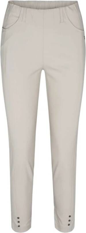 LauRie Chloe Slim Crop Broek Grijs Zand Multicolor Dames