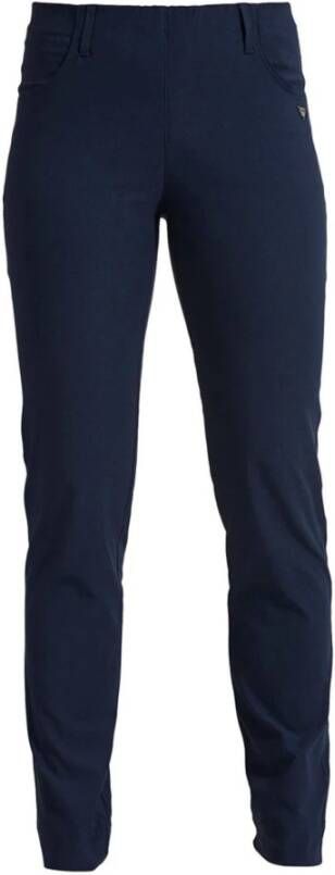 LauRie Marineblauwe Elastische Taille Broek Blue Dames