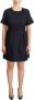 L'Autre Chose Black Embellished Short Sleeves Mini A-line Dress Zwart Dames - Thumbnail 1
