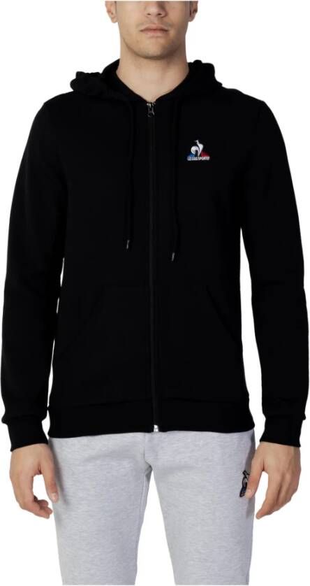 Le Coq Sportif Zwarte hoodie met ritssluiting Black Heren