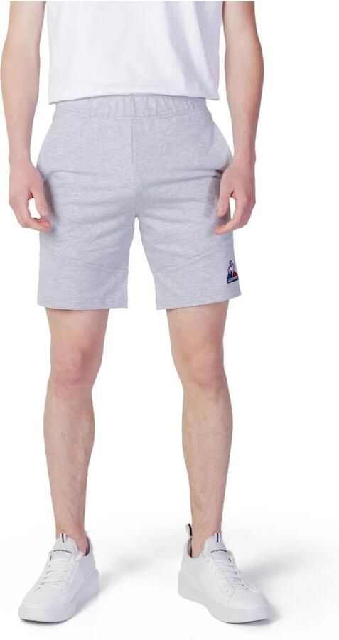 Le Coq Sportif Grijze Slip-On Shorts Lente Zomer Effen Gray Heren