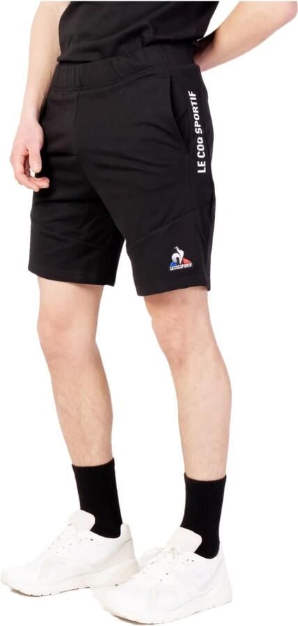 Le Coq Sportif Katoenen Bermuda Shorts voor Heren Zwart Heren