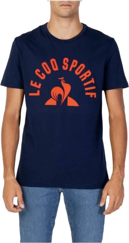 Le Coq Sportif Men& T-shirt Blauw Heren