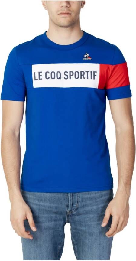 Le Coq Sportif Short Sleeve Shirts Blauw Heren