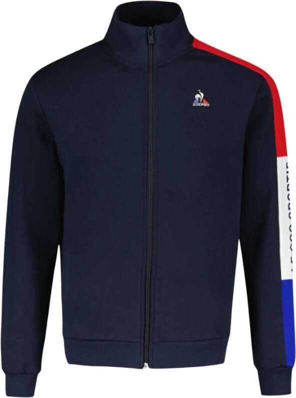 Le Coq Sportif Zip-Up Sweatshirt 100% Katoen Blauw Heren