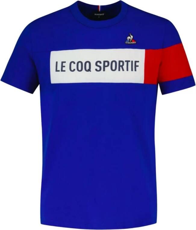 Le Coq Sportif TRI Tee SS 100% Katoenen T-shirt Blauw Heren