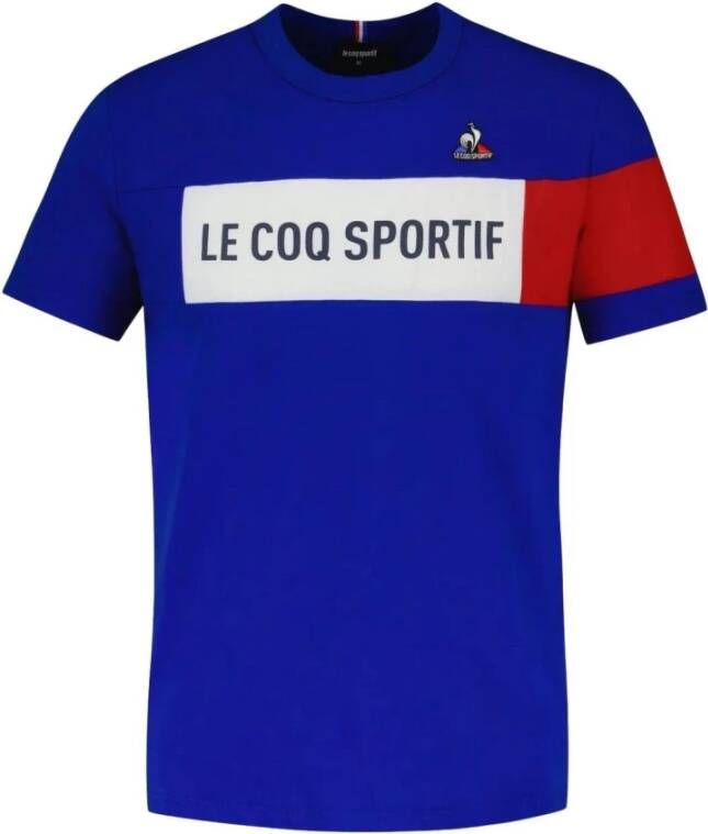 Le Coq Sportif TRI Tee SS 100% Katoenen T-shirt Blauw Heren