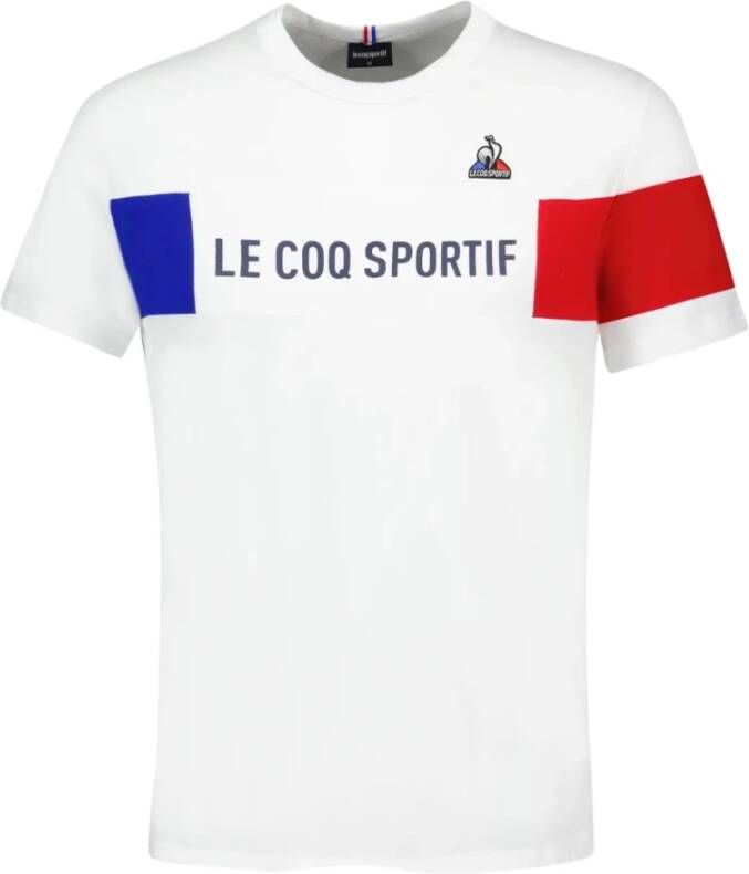 Le Coq Sportif TRI Tee SS N°1 100% Katoenen T-shirt Wit Heren
