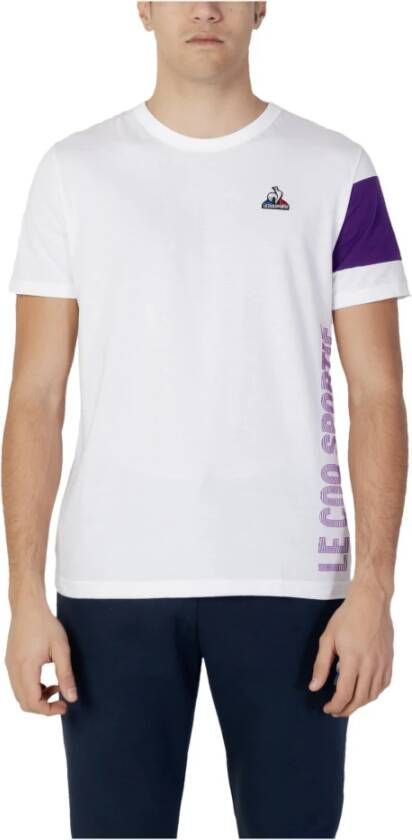 Le Coq Sportif Wit Print T-Shirt Korte Mouwen White Heren