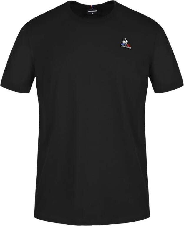 Le Coq Sportif Zwarte korte mouw ronde hals T-shirt Black Heren