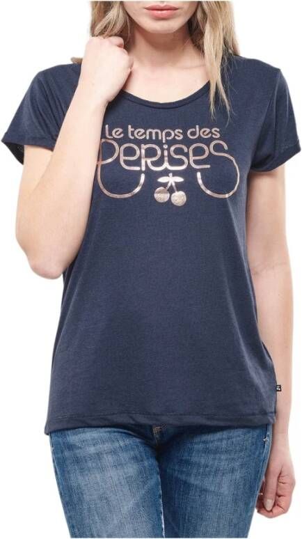 Le Temps Des Cerises Dames-T-shirt Basitrame Blauw Dames