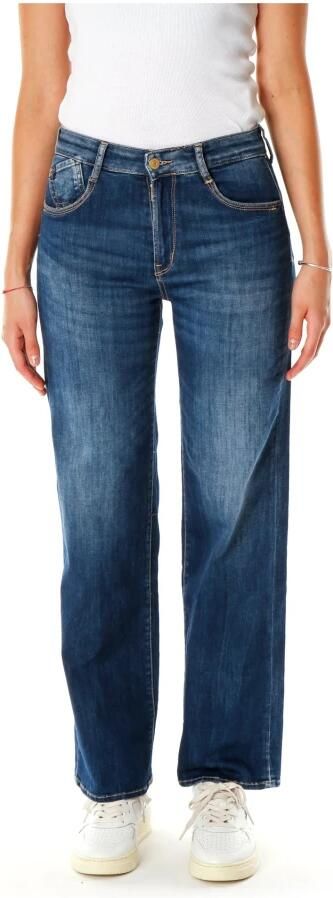Le Temps Des Cerises Hoge Taille Straight Fit Jeans Blue Dames - Foto 4