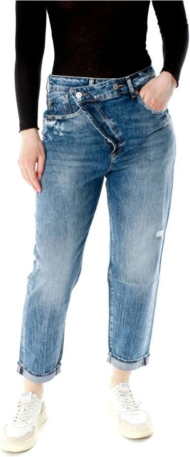 Le Temps Des Cerises Loose fit jeans Cosy met asymmetrische knoopsluiting - Foto 5