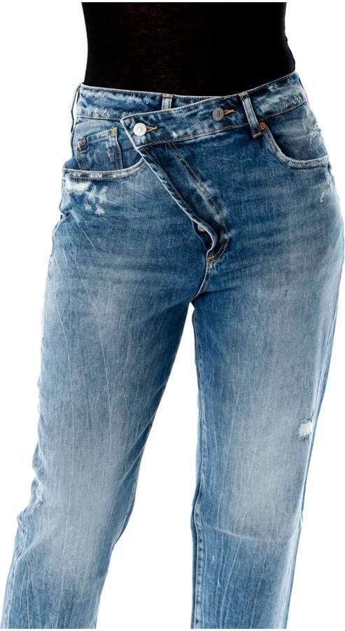 Le Temps Des Cerises Loose fit jeans Cosy met asymmetrische knoopsluiting