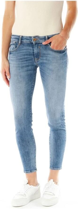 Le Temps Des Cerises Skinny fit jeans PULP C in verkort cropped model met used effecten - Foto 4