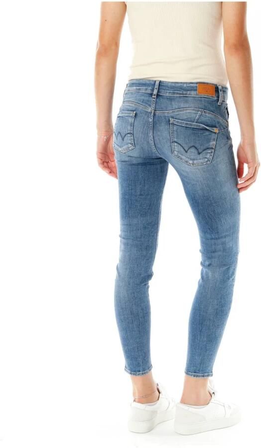 Le Temps Des Cerises Skinny fit jeans PULP C in verkort cropped model met used effecten