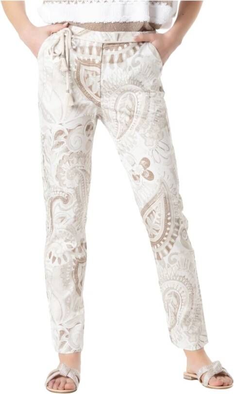 Le Tricot Perugia Leather Trousers Wit Dames