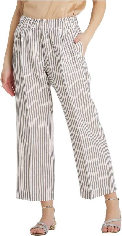Le Tricot Perugia Leather Trousers White Dames