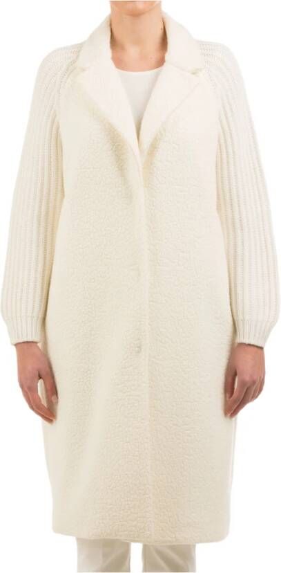 Le Tricot Perugia Single-Breasted Coats White Dames