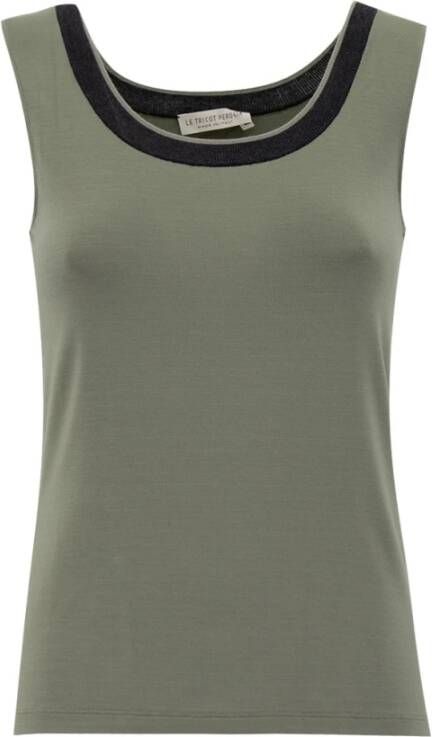 Le Tricot Perugia Sleeveless Tops Groen Dames