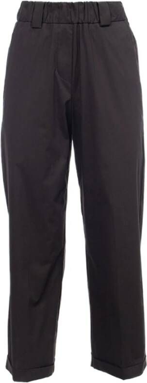 Le Tricot Perugia Straight Trousers Zwart Dames